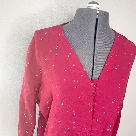 Rails Sloane Red Rogue Gradient Stars Button Front Shirt Women's Size Small S - Picture 3 of 10